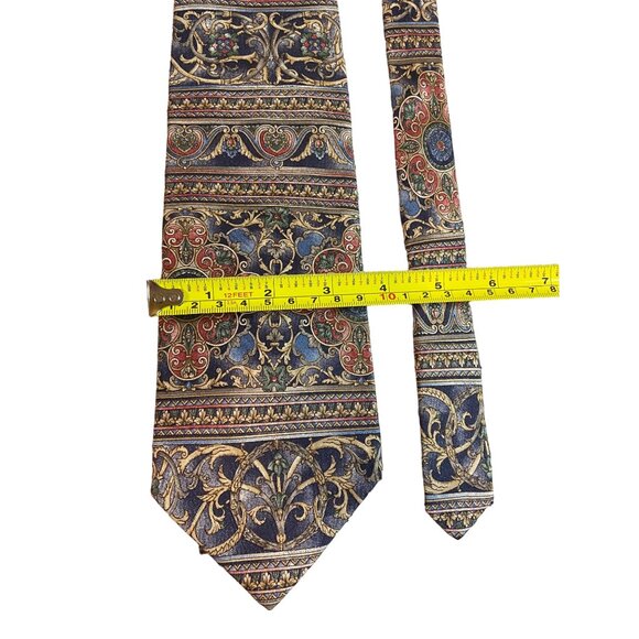 Bill Blass MensSilk Neck Tie Blue Tan Red Paisley Work Dad Gift - Picture 3 of 6